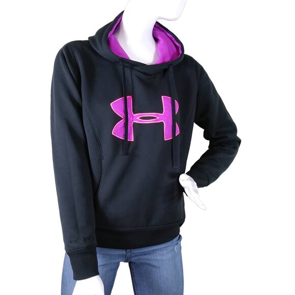 Under Armour Storm black hoodie Purple logo size small - Picture 1 of 7